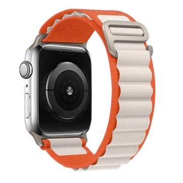 Nylon Band Apple Watch Series 10 42mm Watch Strap (Metal Adapter) - Orange Starlight