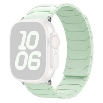 KALEBOL Silicone Magnetic Watch Band Apple Watch Series 10 42mm Armor Warrior Strap - Light Mint