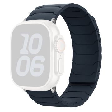 KALEBOL Silicone Magnetic Watch Band Apple Watch Series 10 42mm Armor Warrior Strap - Midnight