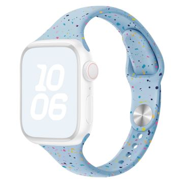 KALEBOL Silicone Watch Strap Apple Watch Series 10 42mm Colorful Flakes Band - Baby Blue