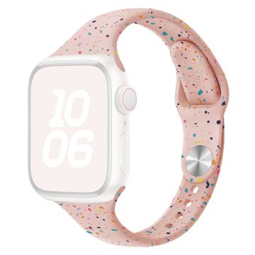 KALEBOL Silicone Watch Strap Apple Watch Series 10 42mm Colorful Flakes Band - Pink