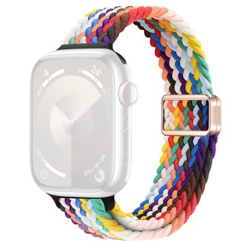 KALEBOL Braided Watch Strap Apple Watch Series 10 42mm Magnetic Nylon Sport Wristbands - Official Rainbow