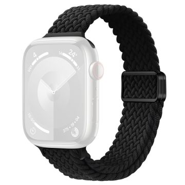 KALEBOL Braided Watch Strap Apple Watch Series 10 42mm Magnetic Nylon Sport Wristbands - Black