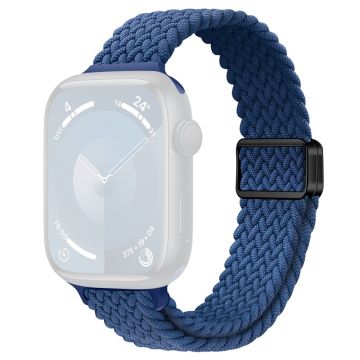 KALEBOL Braided Watch Strap Apple Watch Series 10 42mm Magnetic Nylon Sport Wristbands - Sea Blue