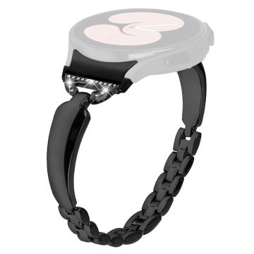 D-formet svart Rhinestone-klokkebånd til Samsung Galaxy Watch 6 40 mm og 44 mm