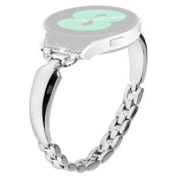 Rhinestone D-formet kobberarmbånd til Samsung Galaxy Watch 6 40mm 44mm - Sølv