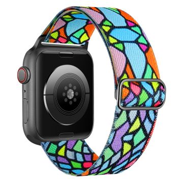 Fargerikt, flytende nylonarmbånd for Apple Watch Series 9/8/7/6/SE 41mm/40mm/38mm - Geometrisk Regnbue