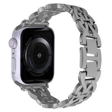 Rhinestone Double X Alloy-bånd for Apple Watch 41mm/40mm - Sølv