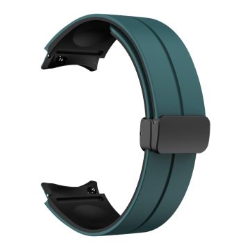 Magnetisk silikonarmbånd med to farger for Samsung Galaxy-klokker - Grønn + Svart