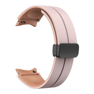 Magnetisk silikonarmbånd med to farger for Samsung Galaxy-klokker - Rosa + Rosa Rose