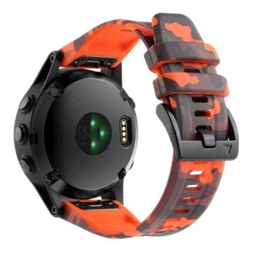 Kamuflasjegrå silikonklokkearmbånd for Garmin Fenix 7X/6X Quick Release Strap