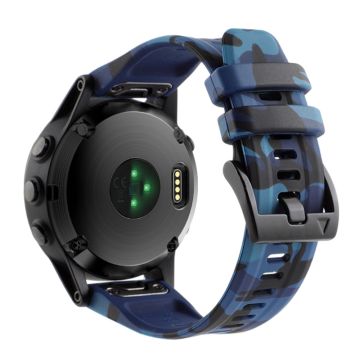 Kamuflasjegrå silikonklokkearmbånd for Garmin Fenix 7X/6X Quick Release Strap