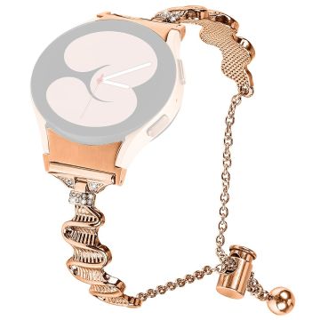 Samsung Galaxy Watch Universal 20 mm klokkerem med kontakt Rhinestones dekorarmbånd - Rose Gull