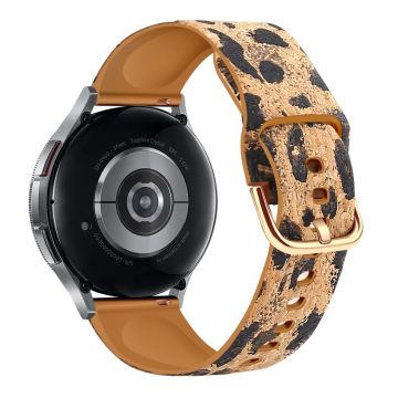 20 mm klokkerem Samsung Galaxy Watch6 Classic 43 mm 47 mm / Watch6 40 mm 44 mm Ekte tre skinn- og TPE-rem - Style A