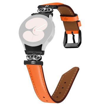 Svart spennebånd Samsung Galaxy Watch Universal Rhinestone Crown Connector Watch Strap Armbånd - Oransje