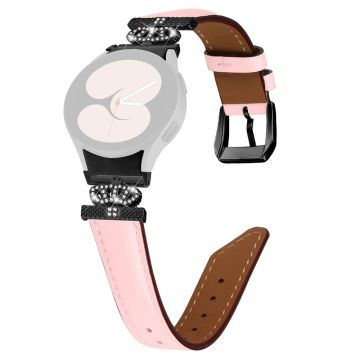 Svart spennebånd Samsung Galaxy Watch Universal Rhinestone Crown Connector Watch Strap Armbånd - Rosa