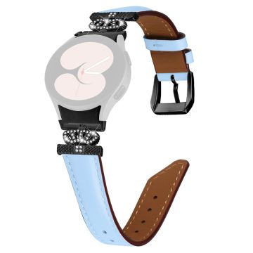 Svart spennebånd Samsung Galaxy Watch Universal Rhinestone Crown Connector Watch Strap Armbånd - Blå