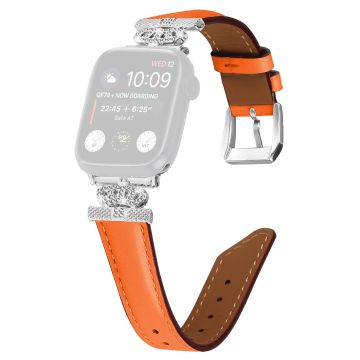 Armbåndsarmbånd Apple Watch Series 9 8 7 41mm / SE (2023) SE (2022) 6 5 4 SE 40mm / 3 2 1 38mm Rhinestone Strap med sølvspenne - Oransje