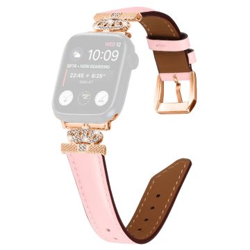 Sportsklokkebånd Apple Watch Series 9 8 7 41mm / SE (2023) SE (2022) 6 5 4 SE 40mm / 3 2 1 38mm Rhinestone Strap med Rose Gold Buckle - Rosa