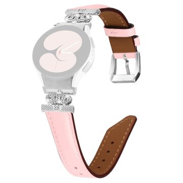 Rhinestone Band Samsung Galaxy Watch Universal 20 mm kronformet kontaktklokkerem med sølvspenne - Rosa