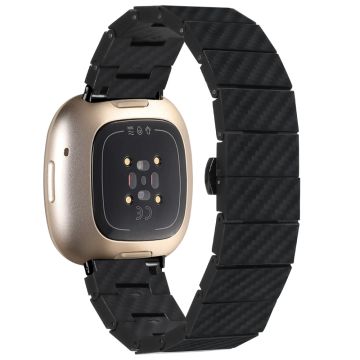 Fitbit Versa 3 / Sense Smart Watch Band Vanntett erstatningsarmbånd i karbonfiber