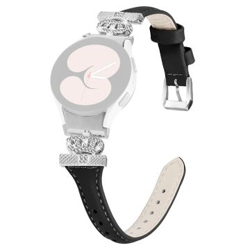 Sliver Buckle Strap Samsung Galaxy Watch Universal 20mm Watch Band Crown Strap - Svart