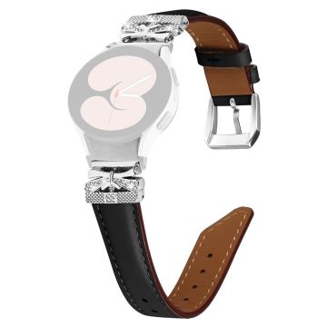 Samsung Galaxy Watch6 44 mm / Watch6 Classic 43 mm / 47 mm sølvfarget klokkerem med spenne og sommerfuglkontakt - Svart