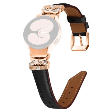 Samsung Galaxy Watch6 44 mm / Watch6 Classic 43 mm / 47 mm klokkerem med rosegullspenne og sommerfuglkobling - Svart