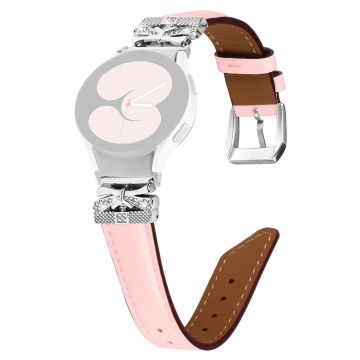 Sølvfarget spenne med sommerfugldekor Samsung Galaxy Watch Universal 20 mm armbånd - Rosa