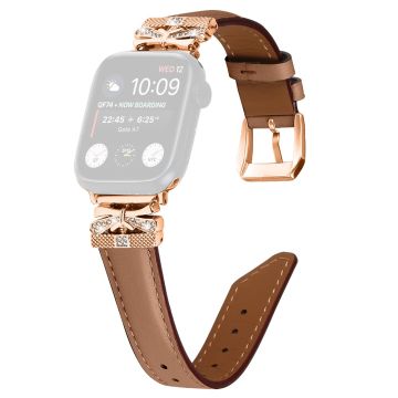 Apple Watch Series Universal 41 mm/40 mm/38 mm smartklokkerem med rosa gullspenne - Brun