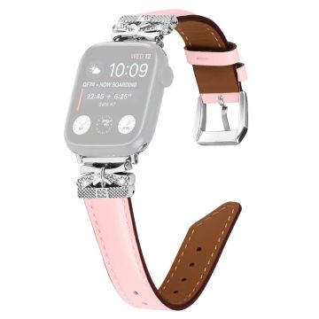 Apple Watch Series Universal 41 mm/40 mm/38 mm-klokkerem med sølvspenne - Rosa