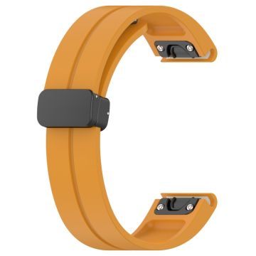 Samsung Galaxy Watch 6 / 6 Classic / 5 / 4 / Huawei Watch GT 3 42 mm klokkerem svart spenne 20 mm magnetisk silikonbånd - Mørkegul