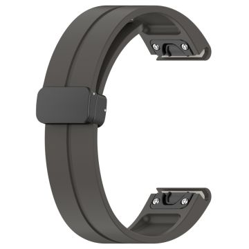 Samsung Galaxy Watch 6 / 6 Classic / 5 / 4 / Huawei Watch GT 3 42 mm klokkerem svart spenne 20 mm magnetisk silikonbånd - Mørkegrå