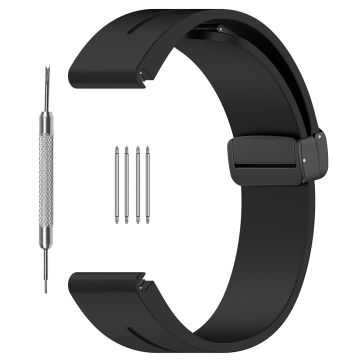 Huawei Watch GT 4 46mm / Samsung Galaxy Watch3 45mm / Garmin Venu 3 Svart spenneklokkearmbånd 22mm magnetisk silikonrem - Svart