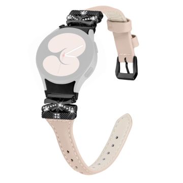 Svart spennearmbånd Samsung Galaxy Watch4 / Watch5 / Watch4 Classic / Watch4 Active / Watch5 Active Urarmbånd med Butterfly Connector - Aprikos