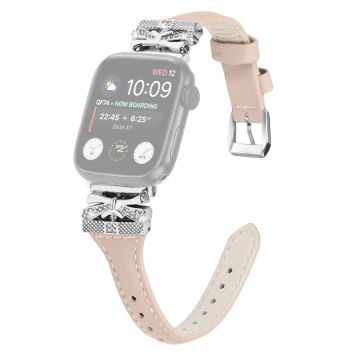 Klokkerem Apple Watch Series 9 8 7 41mm / 6 5 4 SE SE (2022) SE (2023) 40mm / 3 2 1 38mm Silver Buckle Band - Aprikos