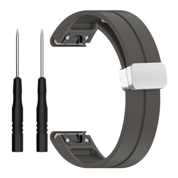 Garmin Fenix 7S / 6S Pro / 5S Plus / Instinct 2S Silikonklokkearmbånd Sølv Spenne 20mm Magnetisk Armbånd - Space Grey