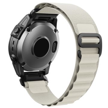 Garmin Fenix 7 / Forerunner 965 / 955 / 945 / 935 Klokkerem Nylon Loop Quick Release 22mm Armbånd - Hvit