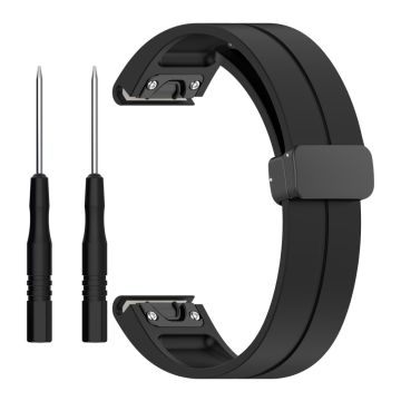 Garmin Fenix 7S / 7S Pro / Instinct 2S / Fenix 6S klokkerem 20 mm silikonklokkearmbånd med svart spenne - Svart