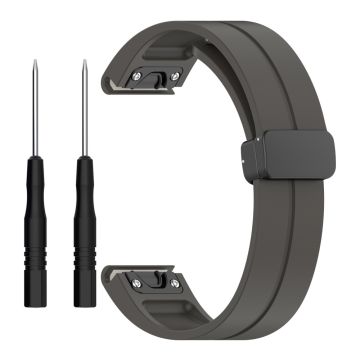 Garmin Fenix 7S / 7S Pro / Instinct 2S / Fenix 6S klokkerem 20 mm silikonklokkearmbånd med svart spenne - Grå