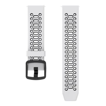 Coros Pace 2 / Garmin vivoactive 5 / GarminActive 5 / Venu Sq 2 Dual Color Watch Strap 20 mm silikonklokkearmbånd - Hvit / Svart