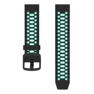 Coros Pace 2 / Garmin vivoactive 5 / GarminActive 5 / Venu Sq 2 Dual Color Watch Strap 20 mm silikonklokkearmbånd - Svart / Innsjøblå