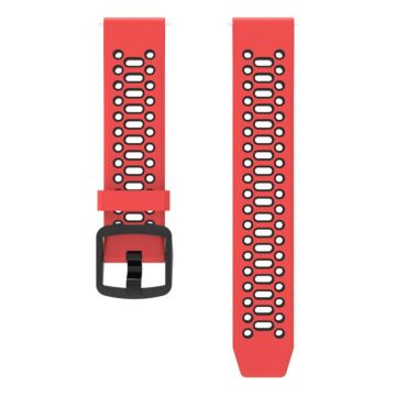 Coros Pace 2 / Garmin vivoactive 5 / GarminActive 5 / Venu Sq 2 Dual Color Watch Strap 20 mm silikonklokkearmbånd - Rød / Svart