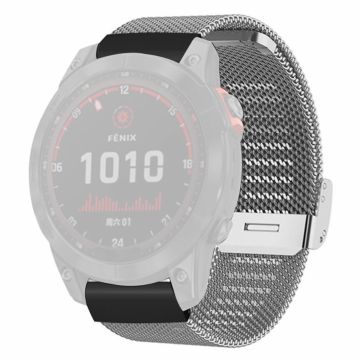 Garmin 26 mm Quickfit Universal-klokkearmbånd Milanese Mesh-armbånd med støtsikker kontakt - Sølv