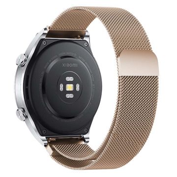 KALEBOL KLB-ML-001 Samsung Galaxy Watch3 45 mm / Huawei Watch Ultimate Milanese-klokkerem 22 mm magnetisk metallklokkearmbånd - Retro Gull