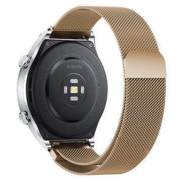 KALEBOL KLB-ML-001 Samsung Galaxy Watch3 45 mm / Huawei Watch Ultimate Milanese-klokkerem 22 mm magnetisk metallklokkearmbånd - Gull