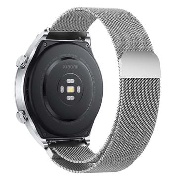 KALEBOL KLB-ML-001 Samsung Galaxy Watch3 45 mm / Huawei Watch Ultimate Milanese-klokkerem 22 mm magnetisk metallklokkearmbånd - Sølv