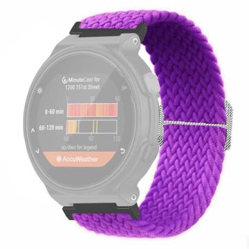 Garmin Forerunner 220 / 230 / 235 / 735XT / 620 / 630 Klokkerem Stretchy Braided Nylon Band - Lilla