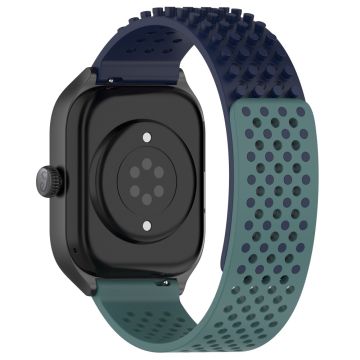 Huami Amazfit GTS 4 Mini / Samsung Gear Sport / Huawei Watch 2 Fleksibel klokkerem 20 mm pustende klokkerem - Midnattsblå / Olivengrønn