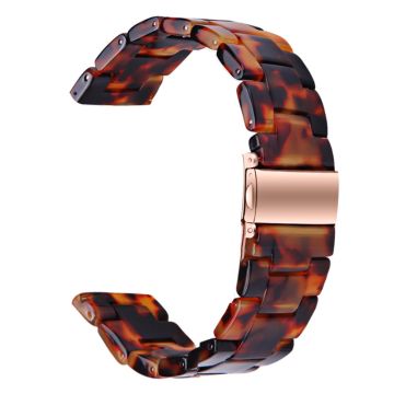 Huawei Watch 4 Pro / Watch GT 3 / 2 46 mm erstatningsklokkebånd Vannbestandig 22 mm harpiksarmbånd - Tortoiseshell Color